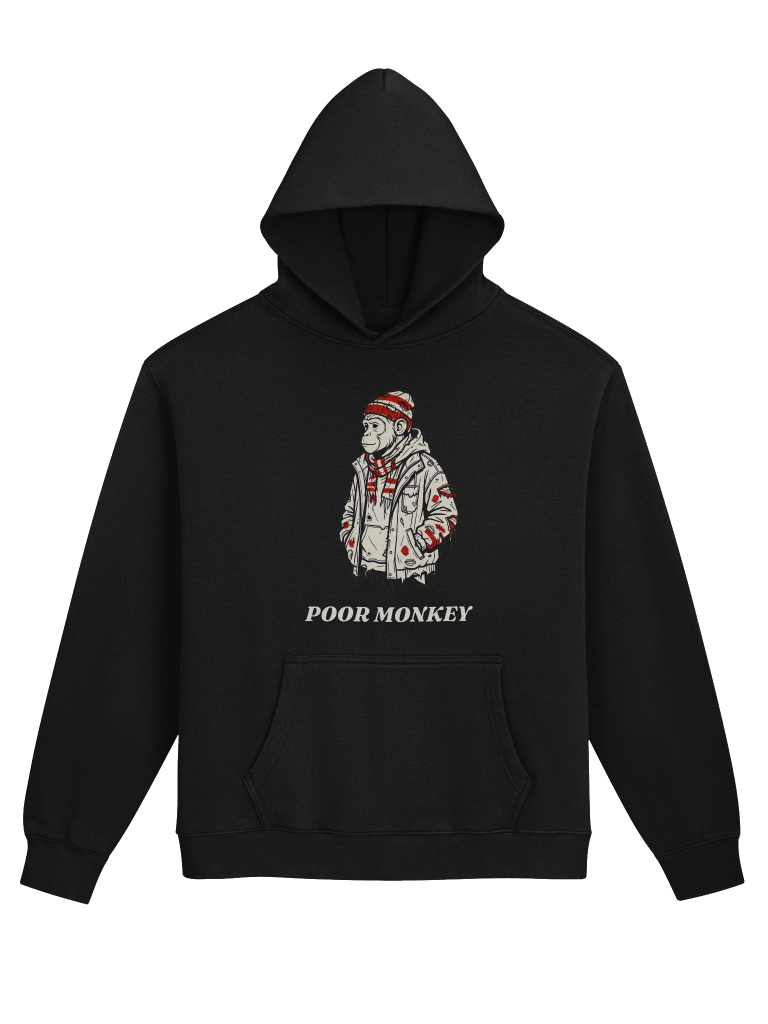 The Expensive House Hoodie by Poor Monkey in black.