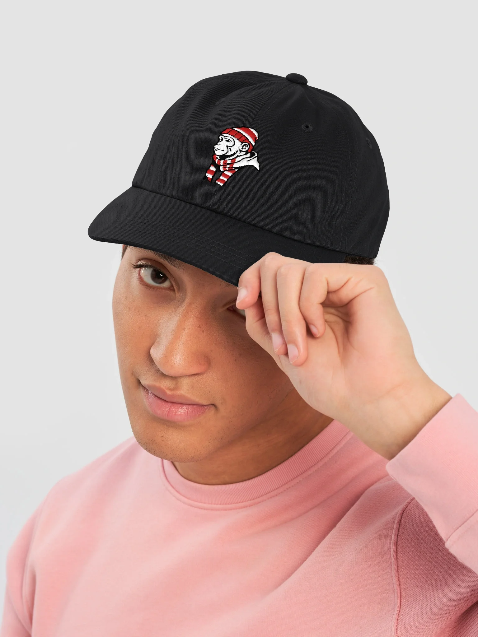 The Gatekeeper Embroidered Cap by Poor Monkey in black.